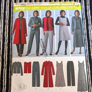 Simplicity 4789 BB 20w-28w wardrobe combo Pattern ONLY